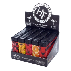 High Fire Refillable Piezo Lighters (1 display 50 lighters) Fruits Graphics